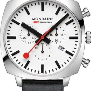 MONDAINE Chronograph Mondaine Cushion MSL.41410.LBV.SET Herrenchronograph Mit Wechselband