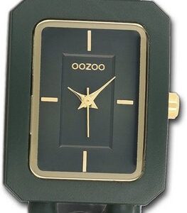 OOZOO Quarzuhr Oozoo Damen Armbanduhr Timepieces, Damenuhr Kunststoffarmband schwarz, rechteckiges Gehäuse, groß 31x24mm