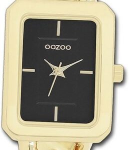 OOZOO Quarzuhr Oozoo Damen Armbanduhr Timepieces, Damenuhr Metallarmband gold, rechteckiges Gehäuse, groß (ca. 31x24mm)