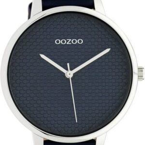 OOZOO Quarzuhr Oozoo Damen Armbanduhr schwarz Analog, Damenuhr rund, groß (ca. 42mm) Lederarmband, Fashion-Style