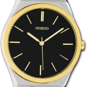 OOZOO Quarzuhr Oozoo Edelstahl Uhr C10522 Quarzuhr, Herren, Damenuhr Edelstahlarmband silber, gold, rundes Gehäuse, (40mm)