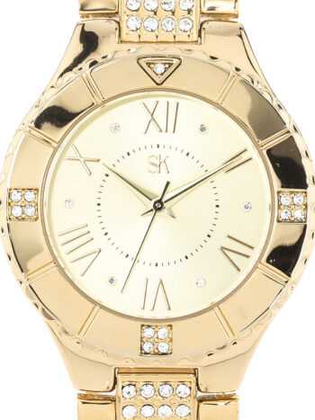 Sarah Kern LUXURY Armband-Uhr ""Elegant Glam"", Metall-Gliederarmband x vergoldet