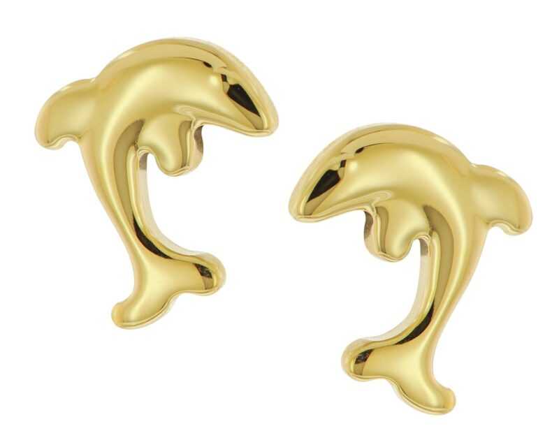 Boccia 05075-02 Kinder-Ohrringe Titan Ohrstecker Delfin Goldfarben