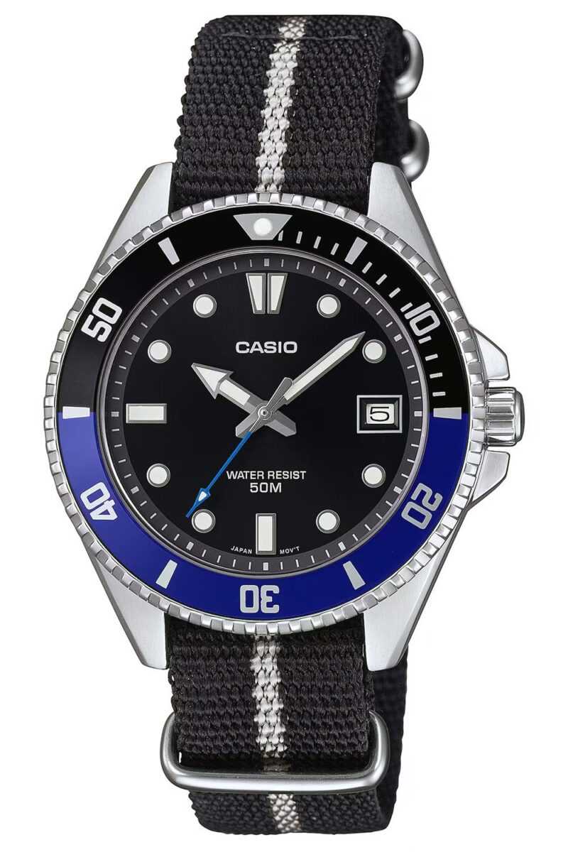 Casio MDV-10C-1A2VEF Armbanduhr mit Textilband Schwarz