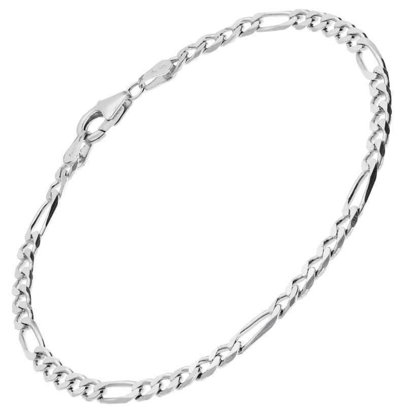 trendor 15728 Figaro-Armband für Damen 925 Silber Breite 3,4 mm