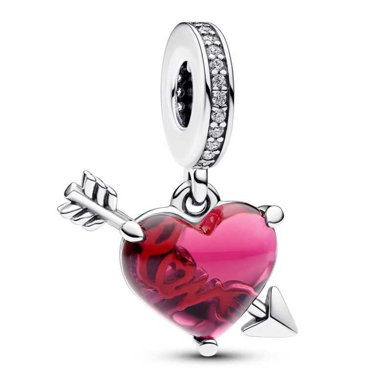 Pandora 793085C01 Charm-Anhänger Rotes Herz mit Pfeil