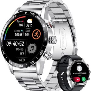 ESFOE Smartwatch (1,32 Zoll, Android iOS), Fitnessuhr mit anrufe 20+sportmodi ip67 wasserdicht herzfrequenz