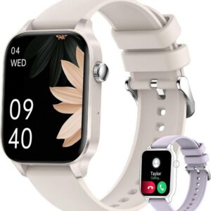 Iaret Smartwatch (1,85 Zoll, Android iOS), Damenuhr mit telefonfunktion schlafmonitor schrittzähler fitnessuhr