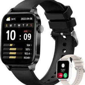 Iaret Smartwatch (1,85 Zoll, Android iOS), Damenuhr mit telefonfunktion schlafmonitor schrittzähler fitnessuhr