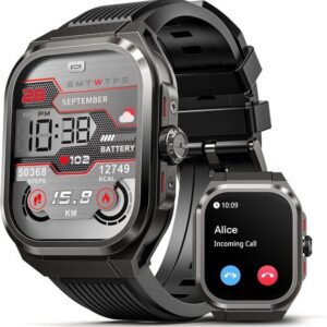 LAGENIO Smartwatch (2,01 Zoll, Android, iOS), mit Telefonfunktion,100+ Sportmodi Sportuhr, IP68 Wasserdicht SpO2