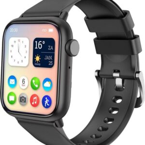 NV Nuvance Smartwatch (1,83 Zoll, Android, iOS), mit Pulsuhr und Fitness Tracker, 45 mm, IP67 Wasserdicht, Schwarz