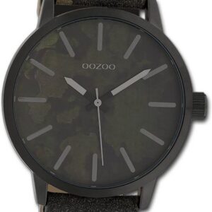 OOZOO Quarzuhr Oozoo Unisex Armbanduhr Timepieces, Damen, Herrenuhr Textilarmband schwarz, braun, rundes Gehäuse, 45mm