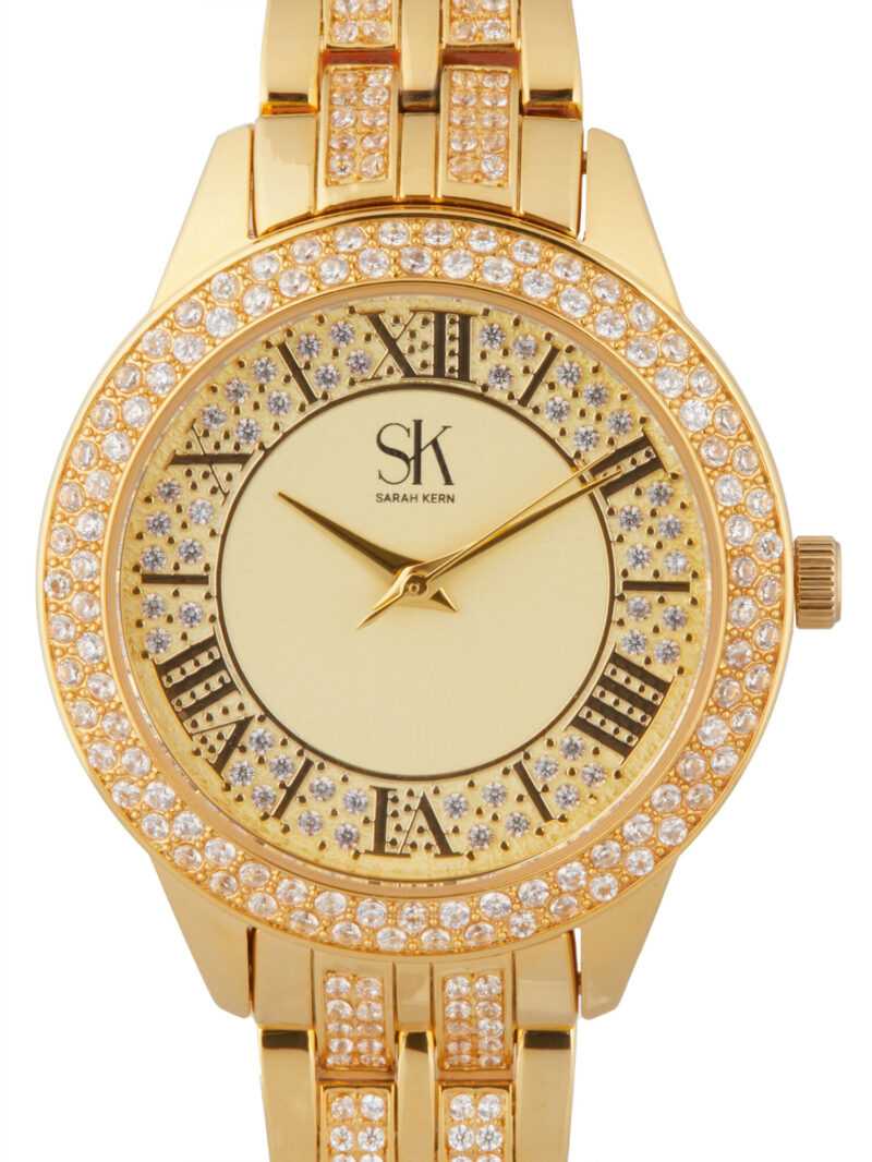 Sarah Kern LUXURY Armband-Uhr ""Timeless Glam"", Zirkonia x vergoldet