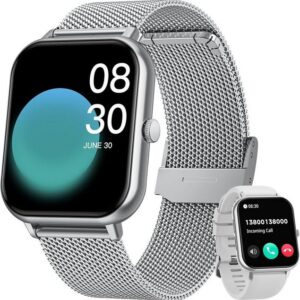 TAOPON Smartwatch (1,83 Zoll, Android iOS), Fitness Armbanduhr mit SpO2 Pulsuhr Schlafmonitor Schrittzähler