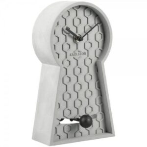 Karlsson Uhr Tischuhr Honeycomb Pendulum Concrete Grey