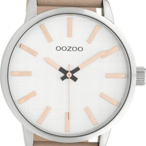 OOZOO Quarzuhr Oozoo Damen Armbanduhr Timepieces Analog, Damenuhr rund, groß (ca. 45mm) Lederarmband, Fashion-Style