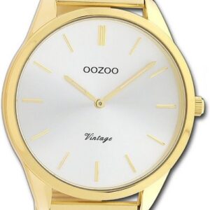 OOZOO Quarzuhr Oozoo Damen Armbanduhr Timepieces, Damenuhr Metallarmband gold, rundes Gehäuse, mittel (ca. 38mm)