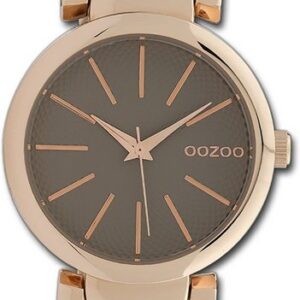 OOZOO Quarzuhr Oozoo Damen Armbanduhr Timepieces, Damenuhr Metallarmband rosegold, rundes Gehäuse, mittel (ca. 36mm)