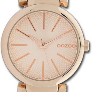OOZOO Quarzuhr Oozoo Damen Armbanduhr Timepieces, Damenuhr Metallarmband rosegold, rundes Gehäuse, mittel (ca. 36mm)