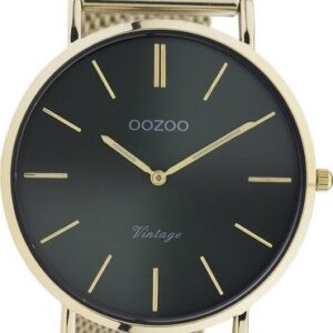 OOZOO Quarzuhr Oozoo Damen Armbanduhr Vintage Analog, Damenuhr rund, groß (ca. 40mm) Metallarmband, Fashion-Style
