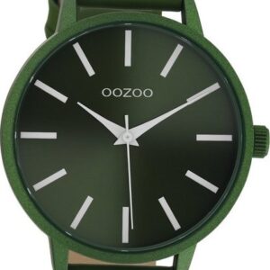 OOZOO Quarzuhr Oozoo Damen Armbanduhr Vintage Analog, Damenuhr rund, groß (ca. 42mm) Lederarmband, Fashion-Style