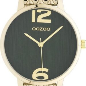 OOZOO Quarzuhr Oozoo Damen Armbanduhr Vintage Analog, Damenuhr rund, mittel (ca. 38mm) Metallarmband, Fashion-Style