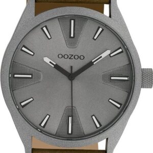 OOZOO Quarzuhr Oozoo Herren Armbanduhr Timepieces Analog, Herrenuhr rund, extra groß (ca. 46mm) Lederarmband, Fashion-Style