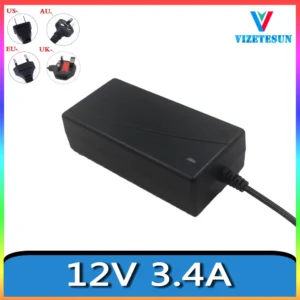 12V 3.4A Game Console Telephone Power Adapter DC 5.5 * 2.1MM Regulated Power Cord