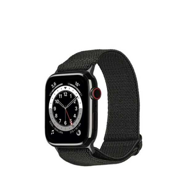 Artwizz Smartwatch-Armband WatchBand Flex, Textil Uhrenarmband mit Adapter, Space-Grau, Apple Watch Ultra / 2 (49mm), 9-7 (45mm), 6-4 & SE (44mm), 3-1 (42mm)