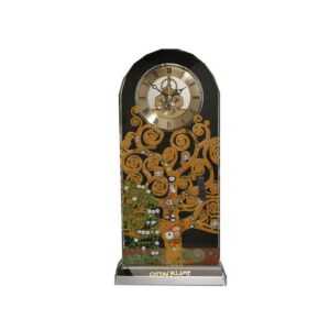 Goebel Tischuhr " Der Lebensbaum " Klimt - Uhr -Glasuhr - H 32 cm