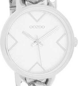 OOZOO Quarzuhr Damenuhr C11125 Armbanduhr Weiss Kettenband 34 mm