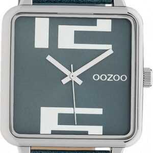 OOZOO Quarzuhr Oozoo Damen Armbanduhr Timepieces Analog, Damenuhr rechteckig, extra groß (ca. 35x35mm) Lederarmband, Fashion