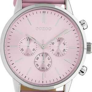 OOZOO Quarzuhr Oozoo Damen Armbanduhr Timepieces Analog, Damenuhr rund, groß (ca. 40mm), Lederarmband rose, Fashion