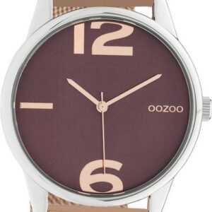 OOZOO Quarzuhr Oozoo Damen Armbanduhr Timepieces Analog, Damenuhr rund, groß (ca. 40mm) Metallarmband rosegold