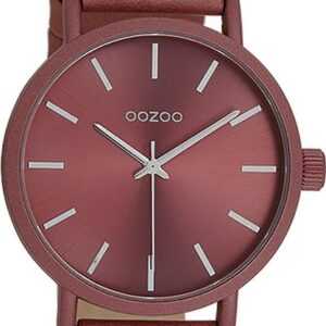 OOZOO Quarzuhr Oozoo Damen Armbanduhr Timepieces Analog, Damenuhr rund, groß (ca. 42mm), Lederarmband altrosa, Fashion