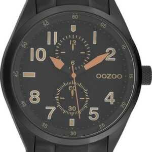 OOZOO Quarzuhr Oozoo Damen Armbanduhr Timepieces Analog, Damenuhr rund, groß (ca. 42mm) Metallarmband schwarz
