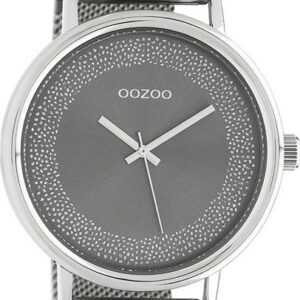 OOZOO Quarzuhr Oozoo Damen Armbanduhr Timepieces Analog, Damenuhr rund, groß (ca. 42mm) Metallarmband silber