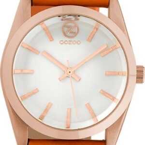 OOZOO Quarzuhr Oozoo Damen Armbanduhr Timepieces Analog, Damenuhr rund, mittel (ca. 33mm) Lederarmband, Fashion-Style