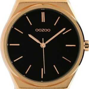 OOZOO Quarzuhr Oozoo Damen Armbanduhr Timepieces Analog, Damenuhr rund, mittel (ca. 34mm) Metallarmband rosegold