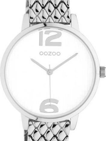 OOZOO Quarzuhr Oozoo Damen Armbanduhr Timepieces Analog, Damenuhr rund, mittel (ca. 38mm) Metallarmband silber