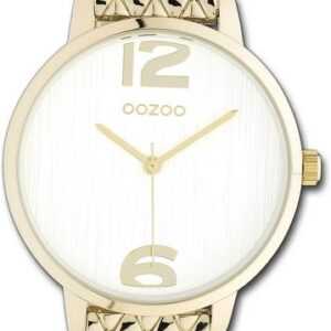 OOZOO Quarzuhr Oozoo Damen Armbanduhr Timepieces, Damenuhr Metallarmband gold, rundes Gehäuse, mittel (ca. 38mm)