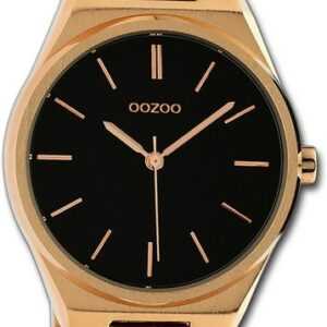 OOZOO Quarzuhr Oozoo Damen Armbanduhr Timepieces, Damenuhr Metallarmband rosegold, rundes Gehäuse, mittel (ca. 34mm)