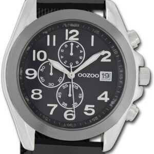 OOZOO Quarzuhr Oozoo Damen Armbanduhr Timepieces, Damenuhr Metallarmband schwarz, rundes Gehäuse, groß (ca. 40mm)