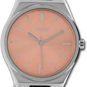 OOZOO Quarzuhr Oozoo Damen Armbanduhr Timepieces, Damenuhr Metallarmband silber, rundes Gehäuse, mittel (ca. 34mm)