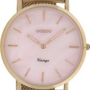 OOZOO Quarzuhr Oozoo Damen Armbanduhr Vintage Series, Damenuhr rund, groß (ca. 40mm), Metallarmband rosegold, Fashion