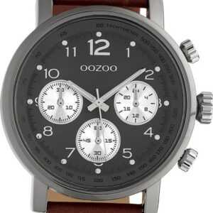 OOZOO Quarzuhr Oozoo Herren Armbanduhr Timepieces Analog, Herrenuhr rund, extra groß (ca. 48mm) Textilarmband, Fashion-Style