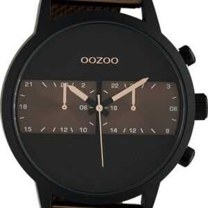 OOZOO Quarzuhr Oozoo Unisex Armbanduhr Timepieces Analog, Damen, Herrenuhr rund, extra groß (50mm) Metallarmband bronze, Fashion