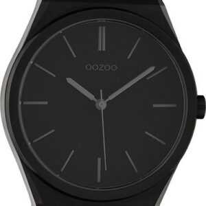 OOZOO Quarzuhr Oozoo Unisex Armbanduhr Timepieces Analog, Damen, Herrenuhr rund, groß (ca. 40mm), Metallarmband schwarz, Fashion
