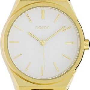 OOZOO Quarzuhr Oozoo Unisex Armbanduhr Timepieces Analog, Damen, Herrenuhr rund, mittel (ca. 34mm), Metallarmband gold, Fashion