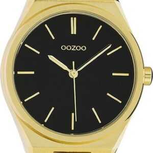 OOZOO Quarzuhr Oozoo Unisex Armbanduhr Timepieces Analog, Damen, Herrenuhr rund, mittel (ca. 34mm), Metallarmband gold, Fashion